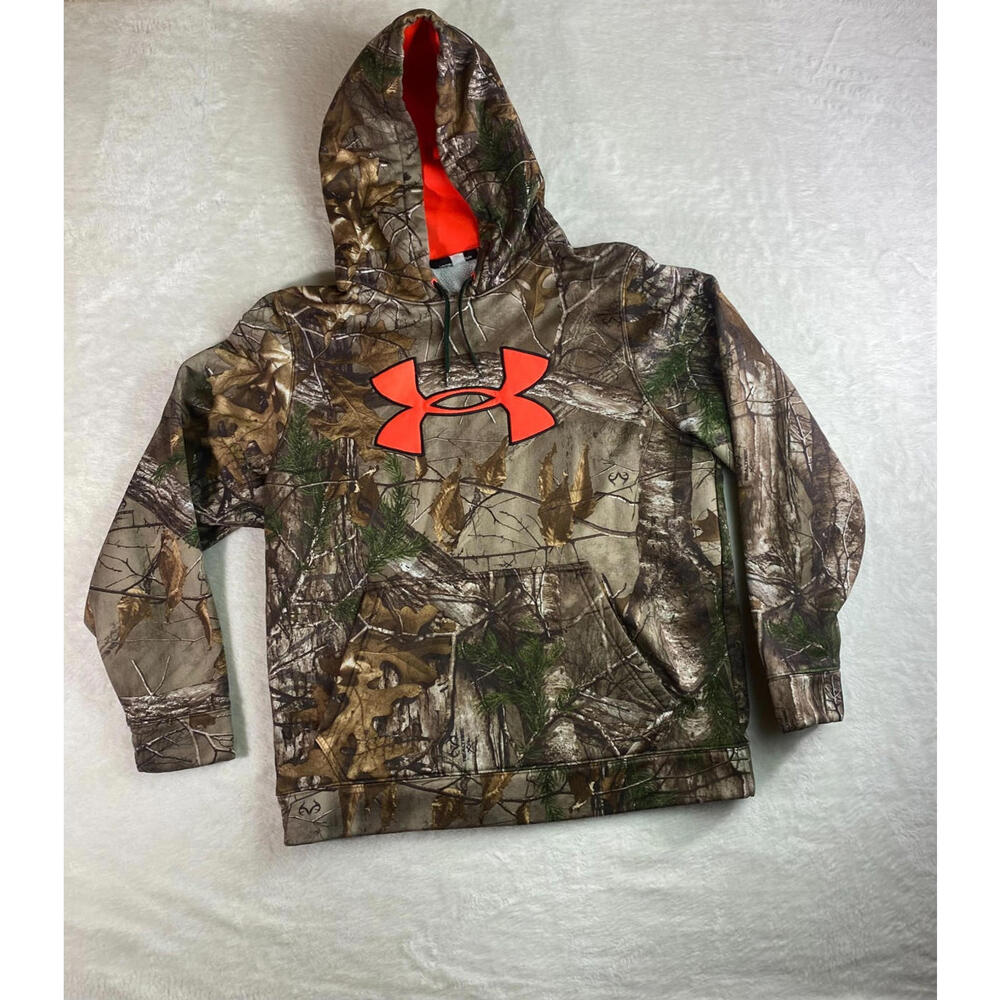 Under Armour ColdGear‎ Realtree Camo Big Logo Hoodie Women’s Size Loose Medium